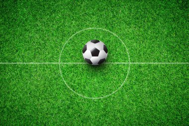 Futbol alanında Merkezi ve topu üstten görünüm geçmiş
