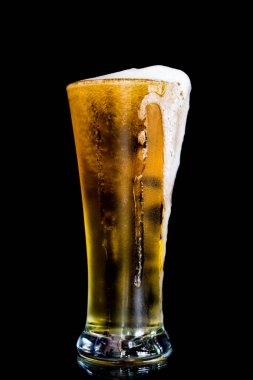 siyah arka plan üzerine bira