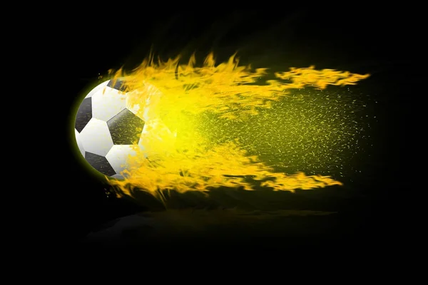 Bolas de futebol. queimando chamas de fogo futebol — Fotografia de Stock