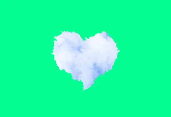 Nubes en forma de corazón sin fondo verde —  Fotos de Stock