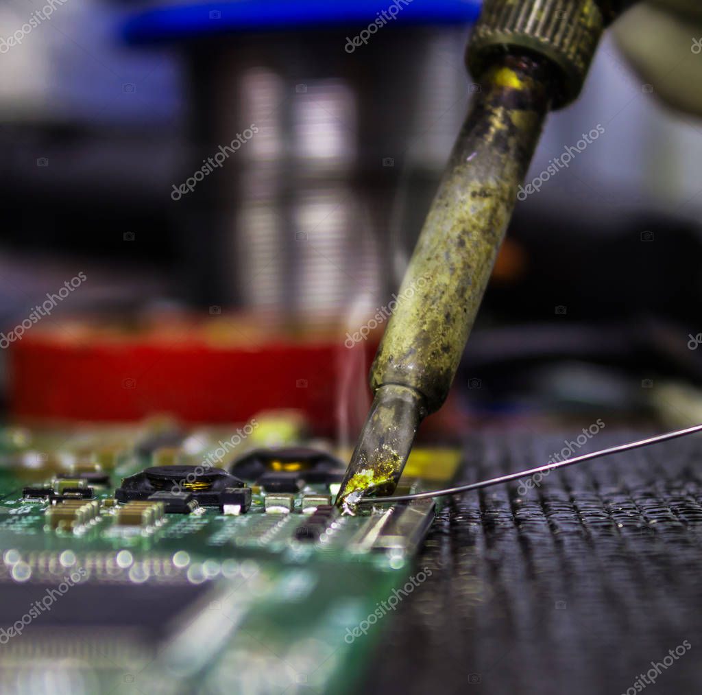 Soldering board technician tool — Stock Photo © releon8211 170108912