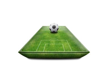 Yeşil Futbol Stadyumu alan 3d izole
