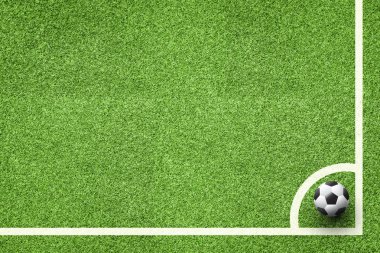 Futbol topu üzerinde çim Üstten Görünüm