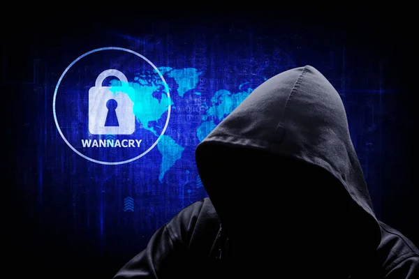 Hacker wannacry virus computer — Stock Photo, Image