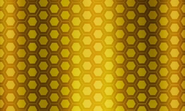 Hexagon guld metall bakgrund — Stockfoto