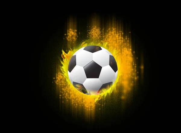 Futebol flare no fundo preto — Fotografia de Stock