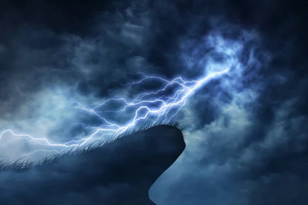 嵐雷稲妻と雲 — ストック写真