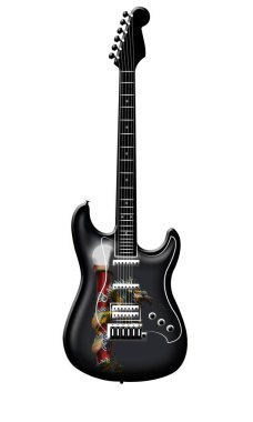 gitar simgesi beyaz arkaplanda izole edildi