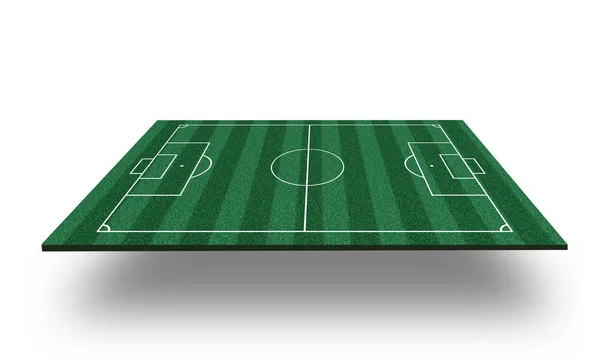 Fußballfeld 3d isoliert auf weißem Hintergrund — Stockfoto