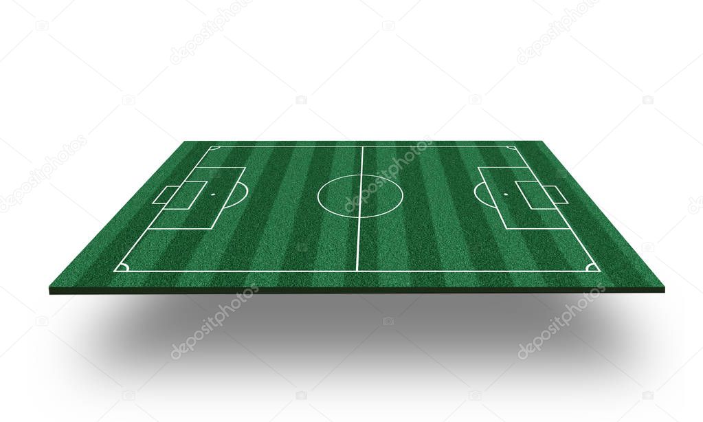 football field 3d isolated on white background