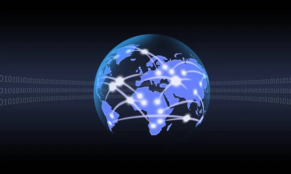 Karta världen digital teknik — Stockfoto