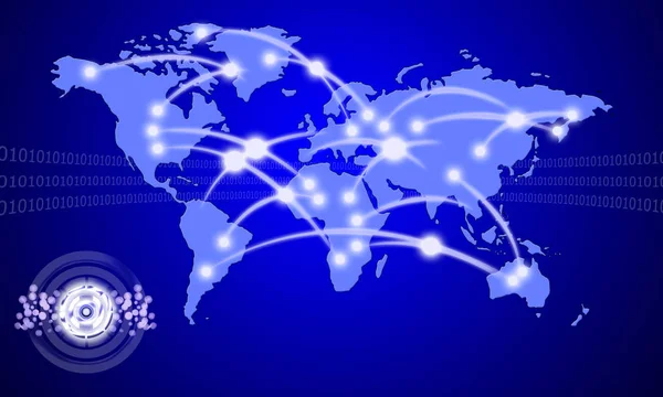 Χάρτης παγκόσμια επικοινωνία στο διαδίκτυο — Φωτογραφία Αρχείου