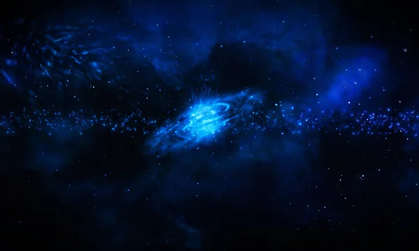 Gyönyörű kék galaxisnak háttér — Stock Fotó