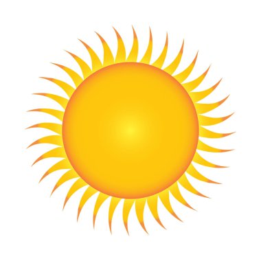 Düz güneş simgesi. resimde beyaz arka plan üzerinde