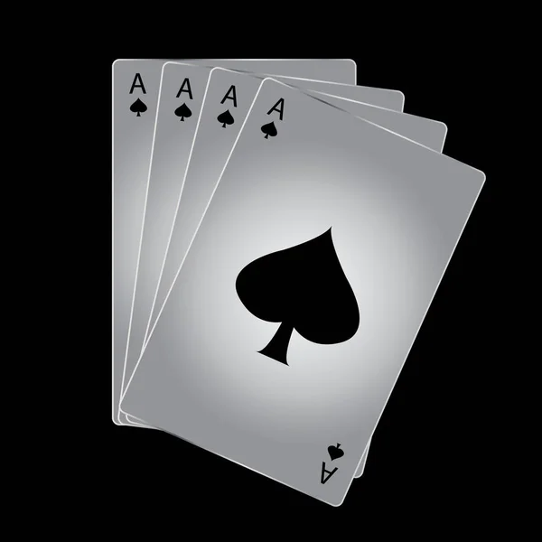 Ász pikk kártya lejátszása a fekete háttér — Stock Fotó