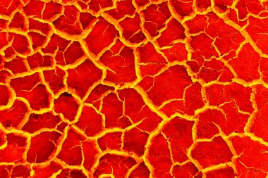 heat red cracked ground texture after eruption volcano clipart