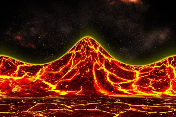 Hővörös repedt talaj textúra kitörés után vulkán — Stock Fotó