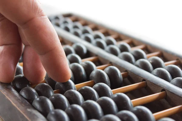 Hand and ABACUS old antique calculator retro finance education Stock Picture