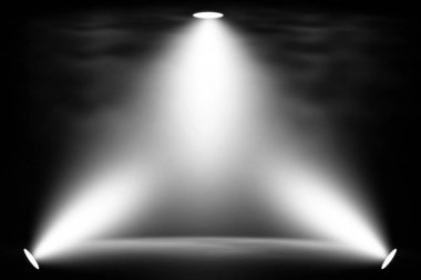 Mavi spot duman studio eğlence arka plan.