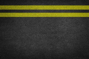 Çift Sarı çizgi üzerinde yeni asfalt yol doku arka plan