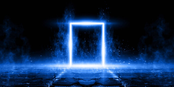 3D рендеринг Абстрактная дверь свет фантастическая сцена. пустая сцена
.