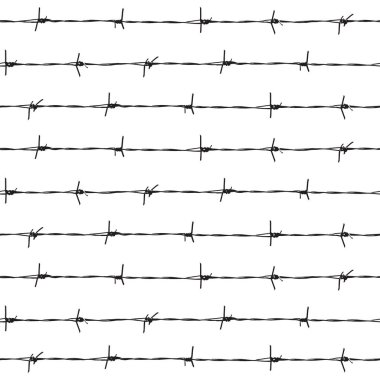 Beyaz arka planda dikenli tel.