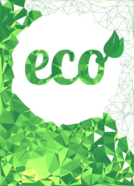 Kleurrijke geometrische groene driehoekige achtergrond. Ecologische symbool. — Stockvector