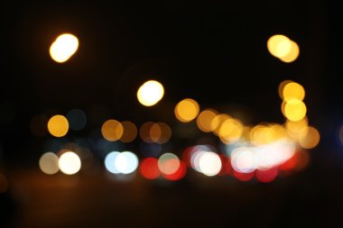 Gece şehir ışıkları bokeh