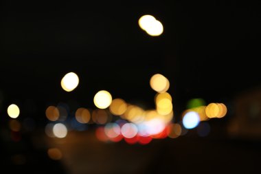 Gece şehir ışıkları bokeh