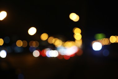 Gece şehir ışıkları bokeh