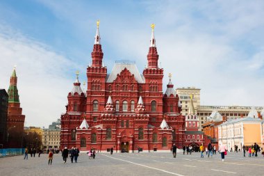 Moskova, Rusya 'da Kızıl Meydan' da Devlet Tarihi Müzesi