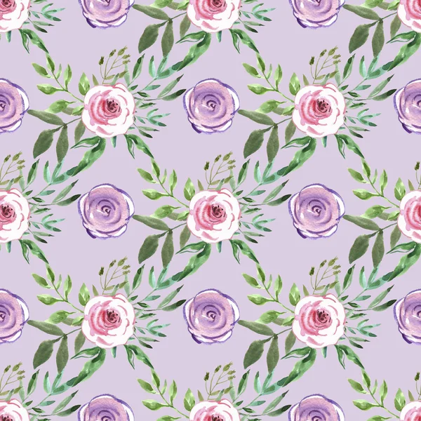 Flower watercolor seamless pattern — Stock Photo, Image