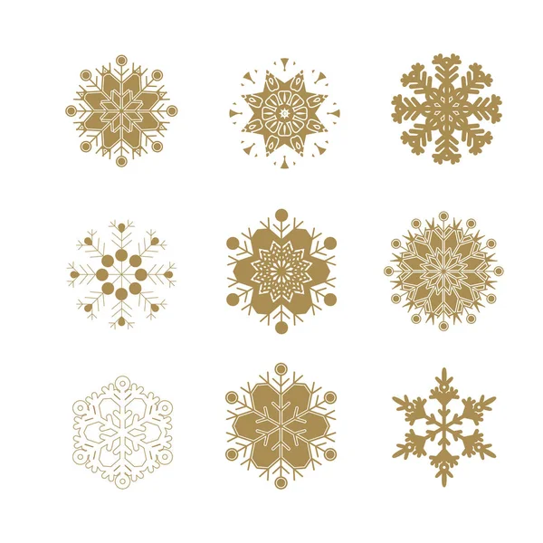 Ensemble de flocons de neige 4 — Image vectorielle