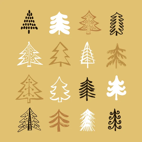 Set of christmas trees5 — Stock Vector