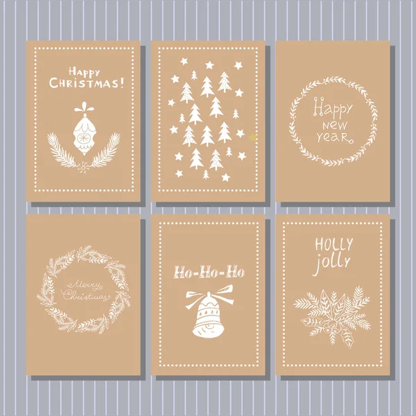 Conjunto de tarjetas de navidad7 — Vector de stock