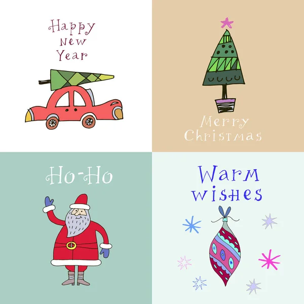 Conjunto de tarjetas de navidad14 — Vector de stock