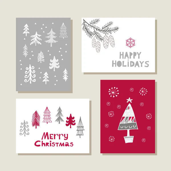 Set Christmas Cards — Stock Vector