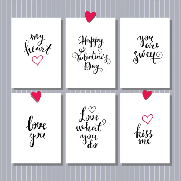 Set of valentine cards1 — Stock Vector