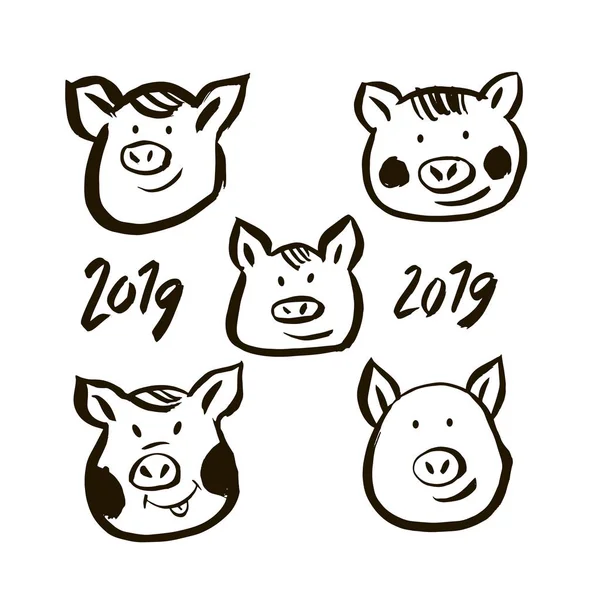 Schweine 2019 — Stockvektor