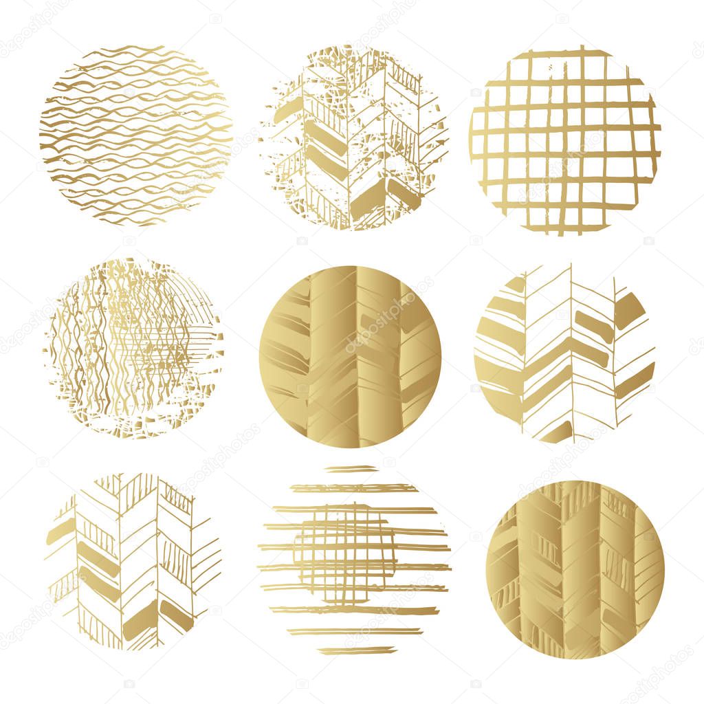 Set of golden textures