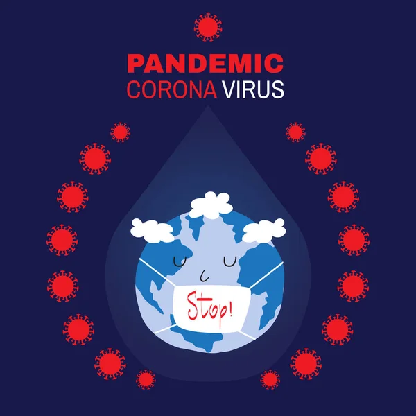 Conceito Doença Epidêmica Alerta Coronovírus Epidemia Conceito Doença Pandémica Ilustração — Vetor de Stock