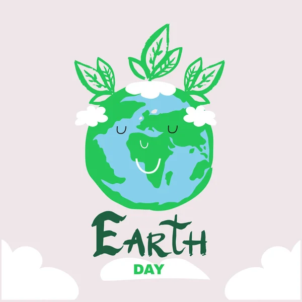 International Earth Day Planet Concept Template Poster Banner Postcard Green — Stock Vector