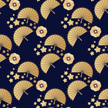 Güzel Japon desenli bulutlar, dalgalar. Japonca, Çince elementler. Vektör dikişsiz Asya dokusu. Paketleme, tekstil, kağıt, kumaş, imalat, duvar kağıtları üzerine baskı yapmak için.