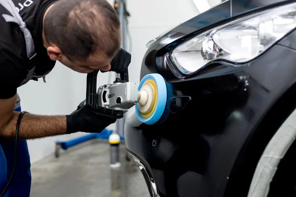 Polished black car — Stock Photo, Image