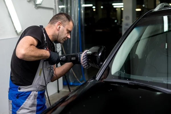 Polished black car — Stock Photo, Image