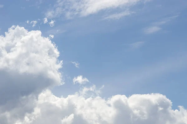 Aerial clouds against a blue sky at noon