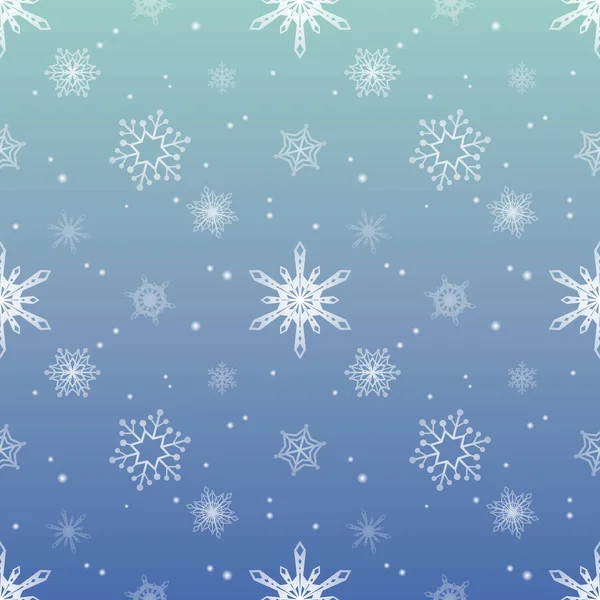 Snöflinga mönster nyans lager blå himmel färgbakgrund — Stock vektor
