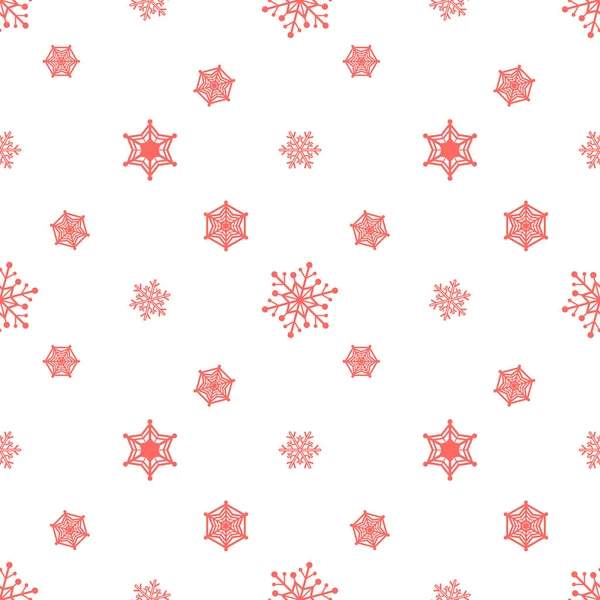 Snöflinga pastell röd vit bakgrund — Stock vektor