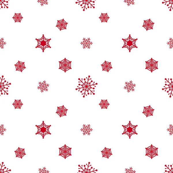 Snöflinga röd vit bakgrund — Stock vektor