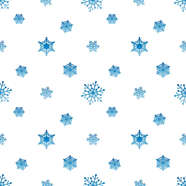 Flocons de neige dégradé bleu blanc fond — Image vectorielle